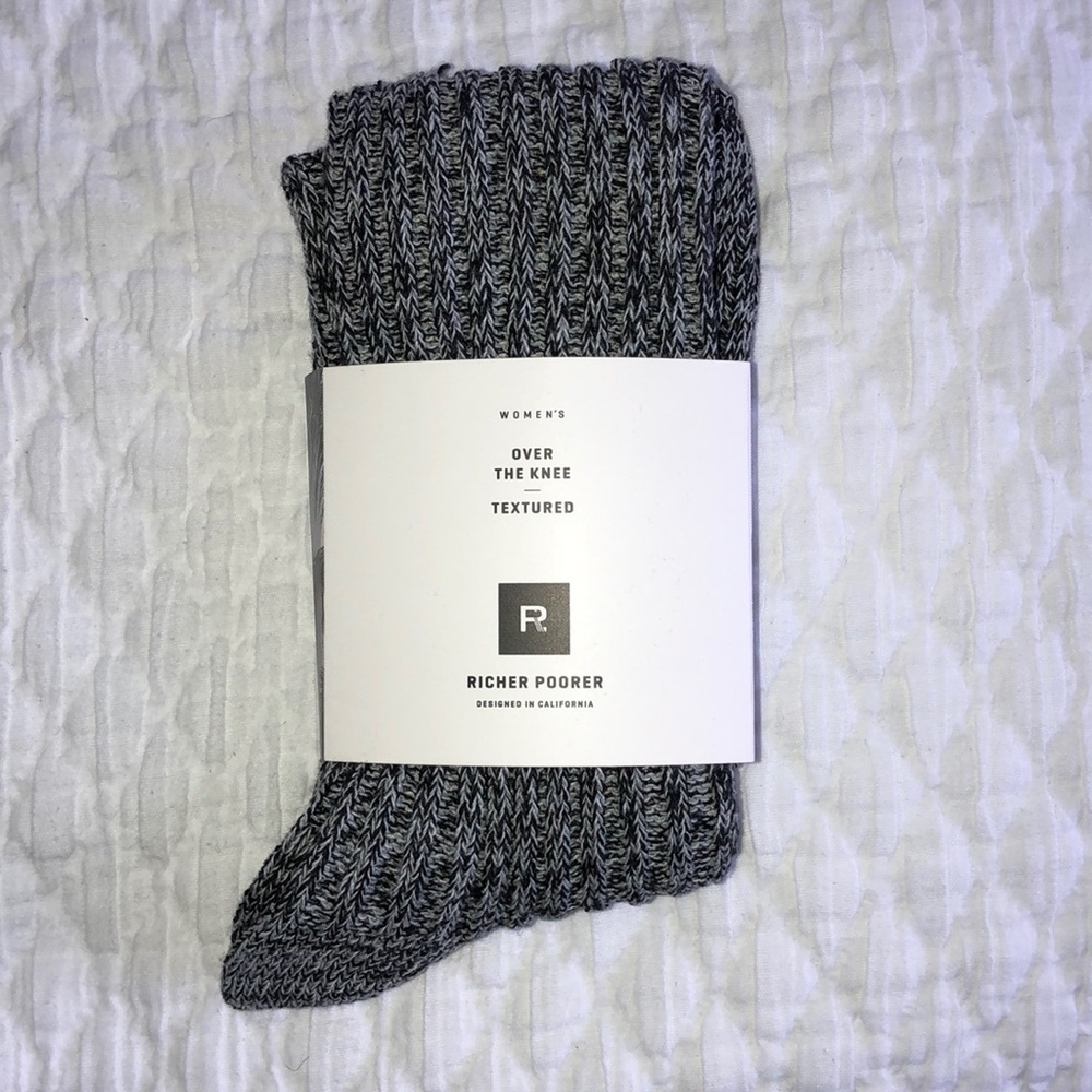 Over the knee textured grey socks. Brand new.